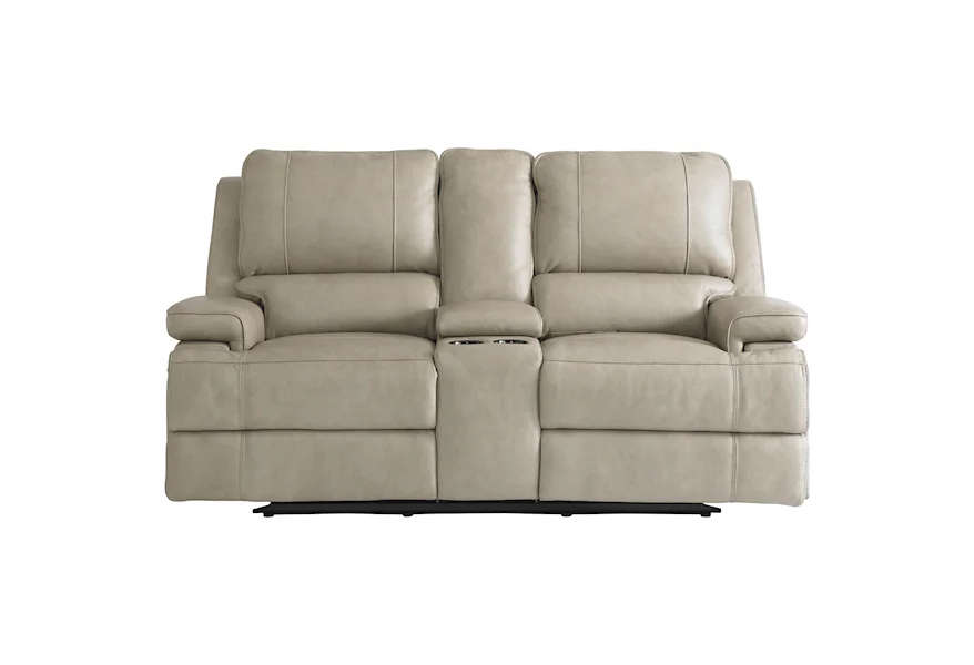 Club Level - Parsons Double Reclining Loveseat w/ Power Headrests by Bassett at Esprit Decor Home Furnishings